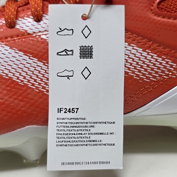 adidas Adizero Impact MID Football Cleats Orange White IF2457 Men\'s Size 10 New main image 8
